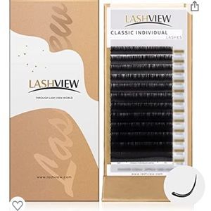 LASHVIEW Individual Eyelash Extensions,Premium Classic Lashes,0.15 Thickness
